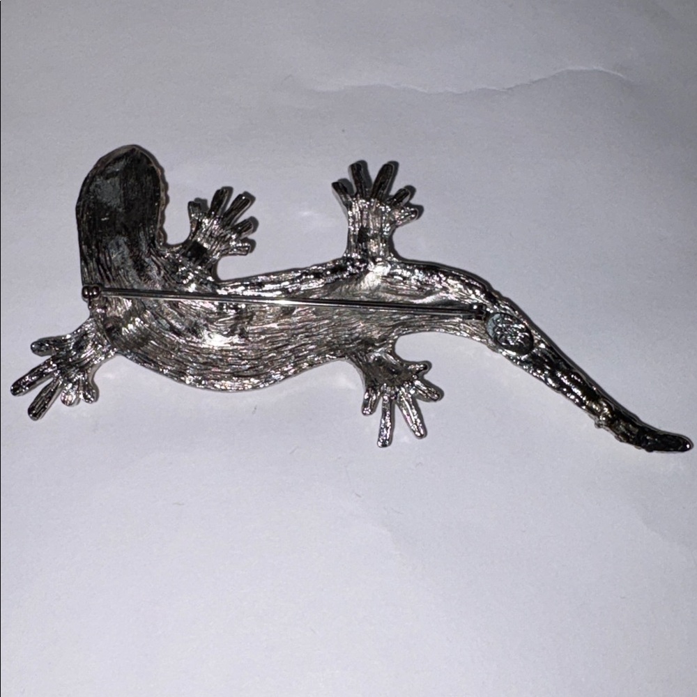 Kirks Folly Silver Tone Rhinestone Reptile Brooch - Picture 5 of 6